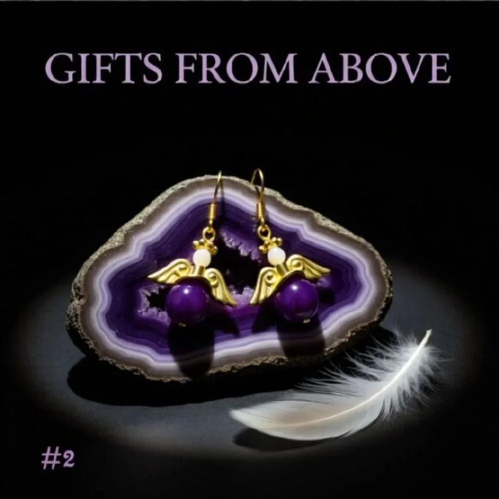 Saucy Angels! Lilac, Purple & Gold Angel Earrings! Pick your Favorite!